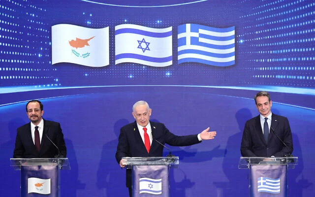 Cypr, Izrael, Grecja - Nowy Pakt Wojskowy 2025 foto https://www.timesofisrael.com/