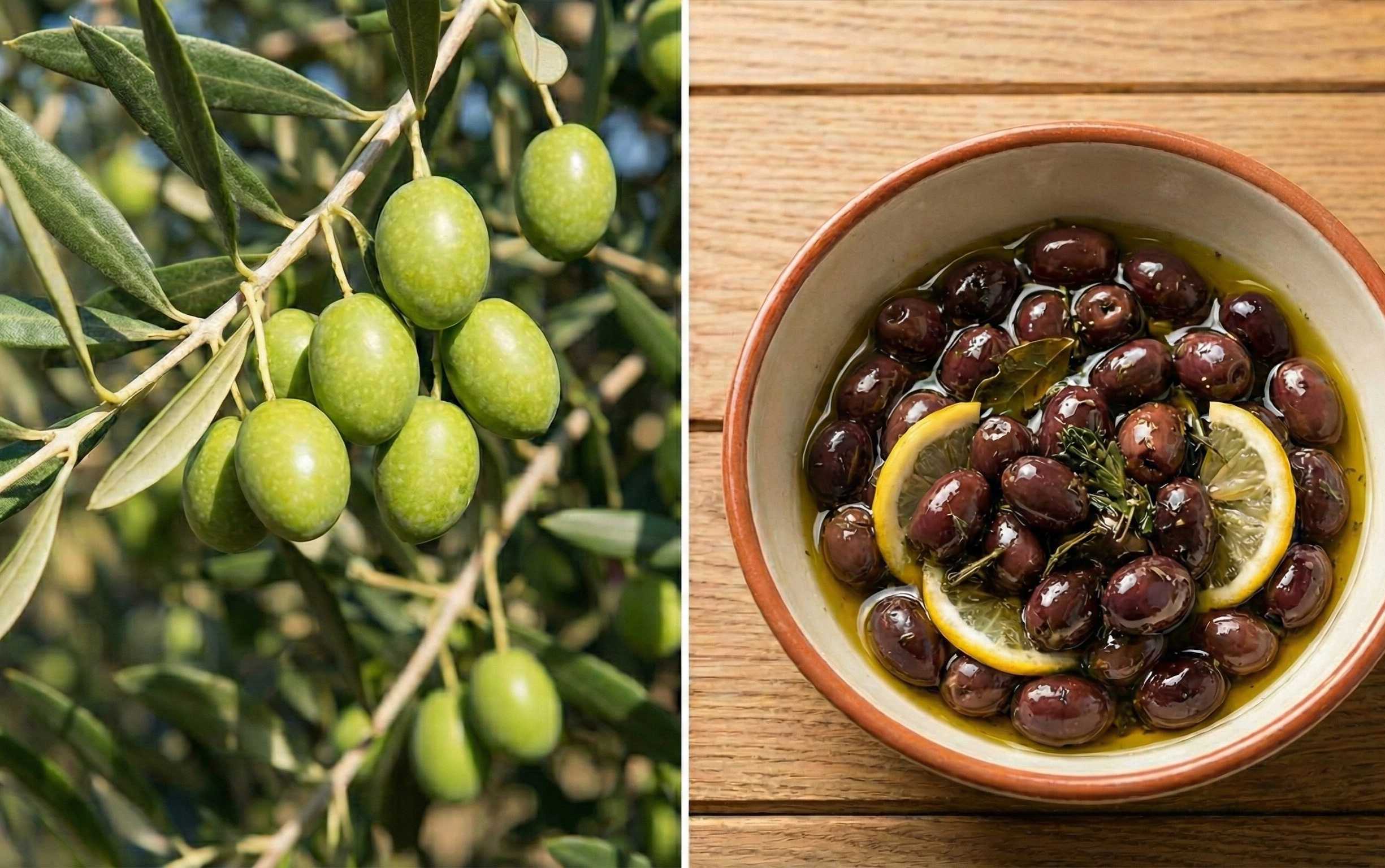 surowe oliwki z drzewa vs fermentowane oliwki cypr